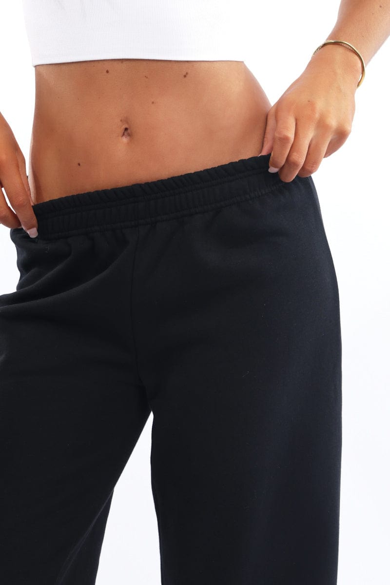 Black Track Pants Wide Leg