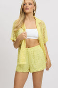 Lime Shorts Elasticated Waist