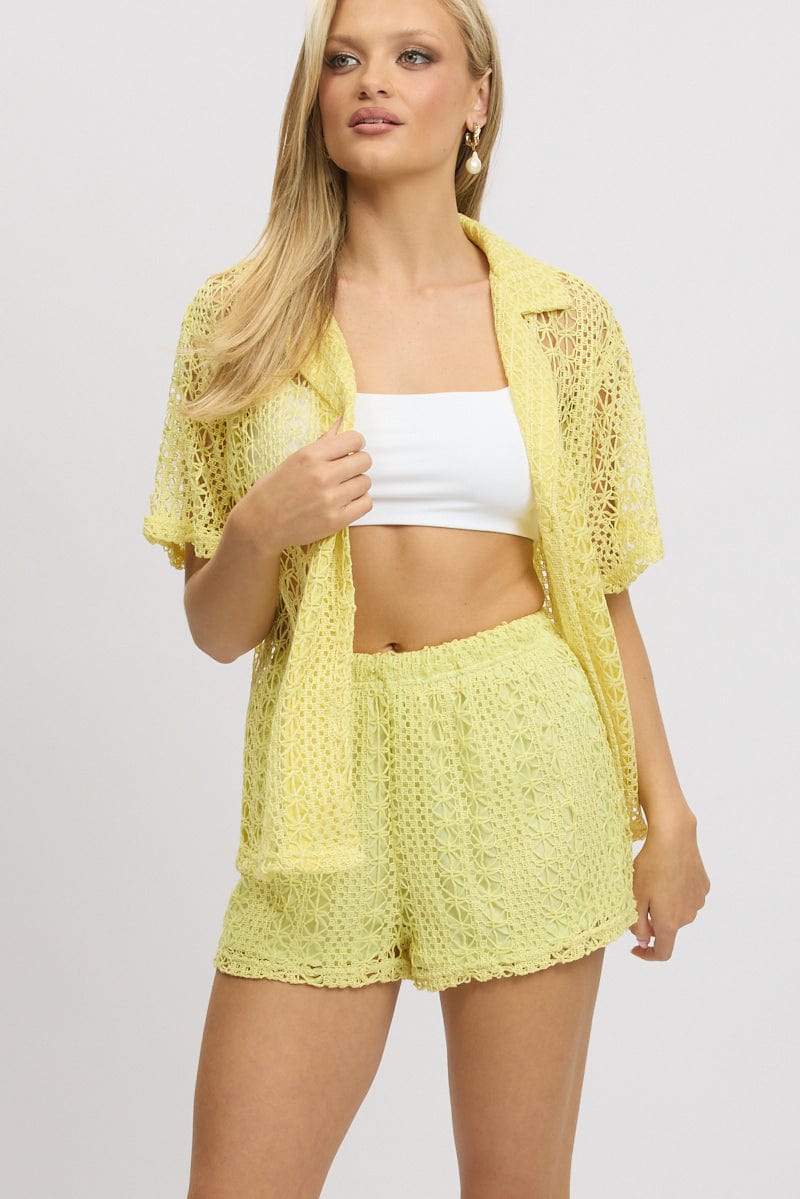 Lime Shorts Elasticated Waist