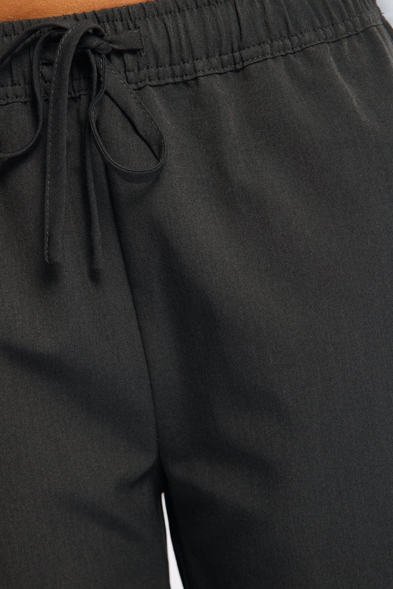Grey Wide Leg Pants Elasticated Waist