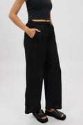 Black Wide Leg Pants Elasticated Waist