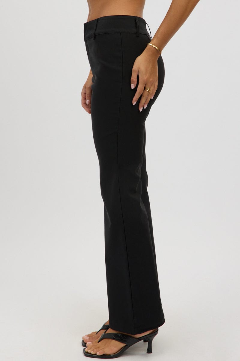 Black Low Rise Flare Pants