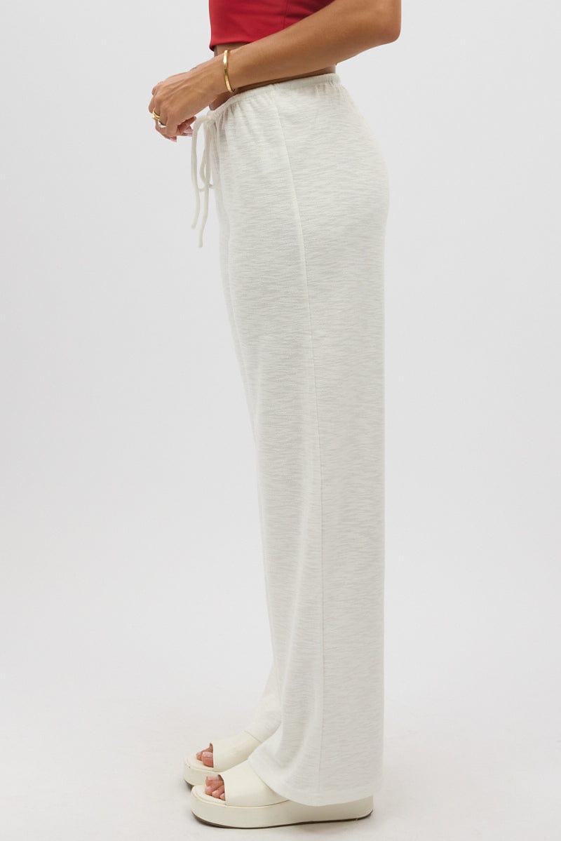 White Wide Leg Pants Low Rise