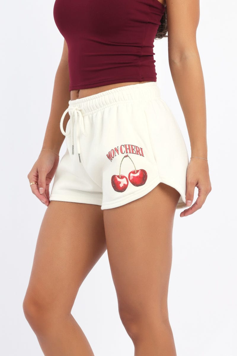 White Track Shorts