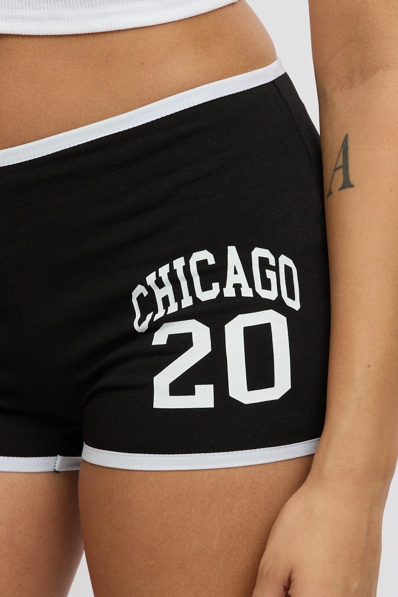 Black Shorts Contrast Binding
