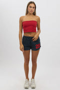Blue Track Shorts Low Rise