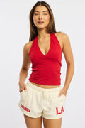 White Track Shorts Elasticated Waist