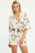 Multi Abstract Shorts Mid Rise