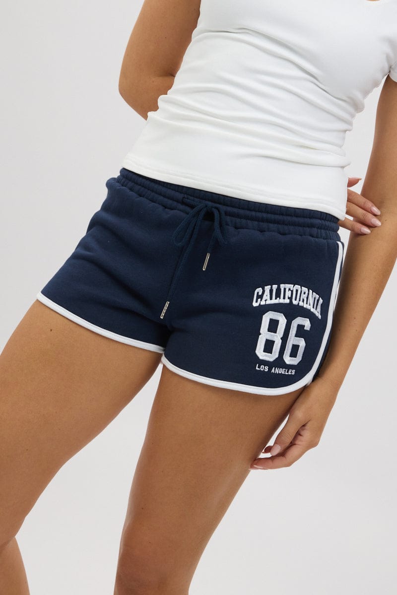 Blue Track Shorts Elasticated