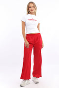 Red Track Pants Side Stripe