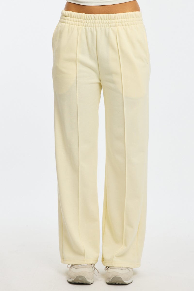 White Track Pants Wide Leg
