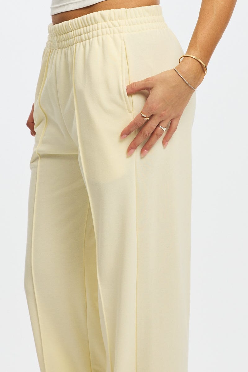 White Track Pants Wide Leg
