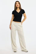 Grey Track Pants Wide Leg