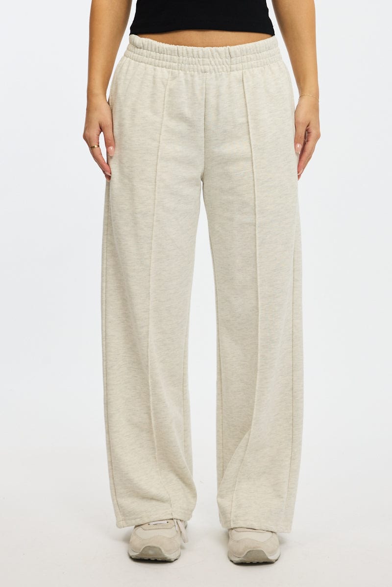 Grey Track Pants Wide Leg