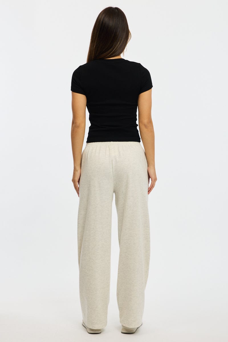 Grey Track Pants Wide Leg
