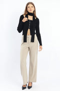 Beige Slim Pant Straight Fit