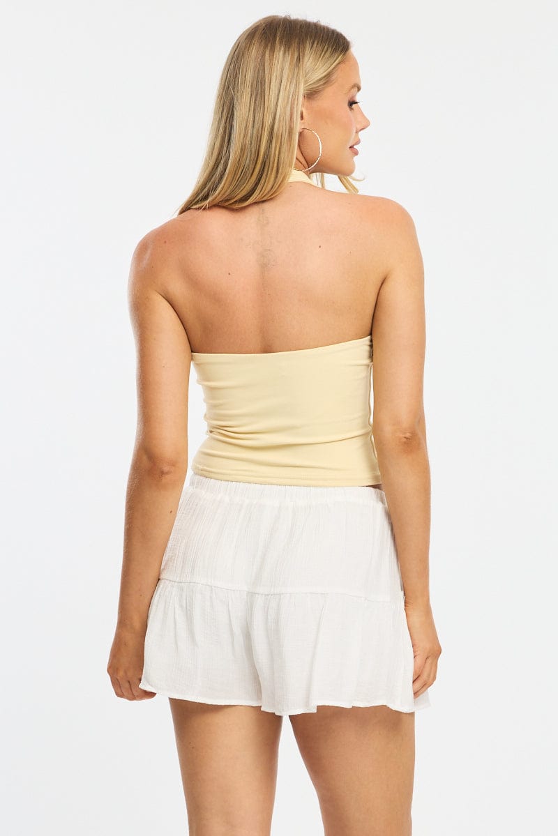 White Shorts Frill Hem Skort