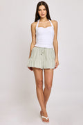Green Shorts Frill Hem Skort