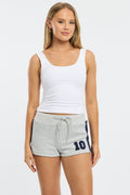Grey Track Shorts Colour Block