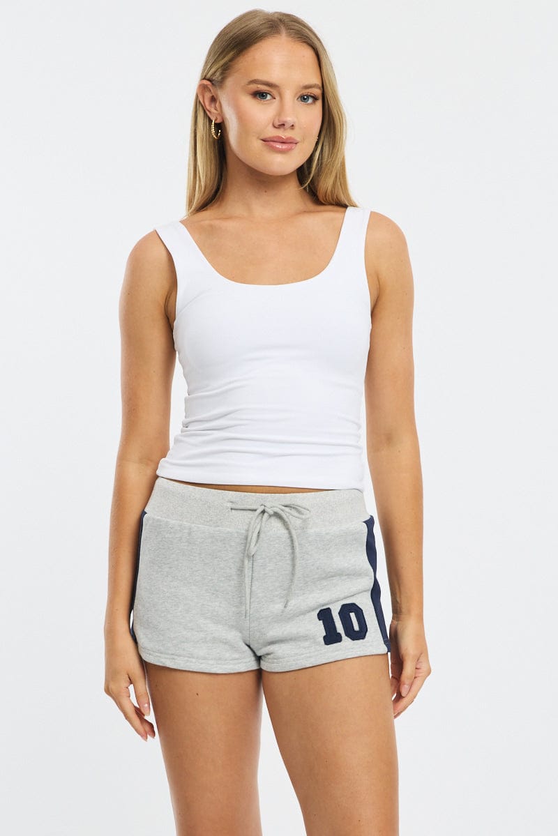 Grey Track Shorts Colour Block
