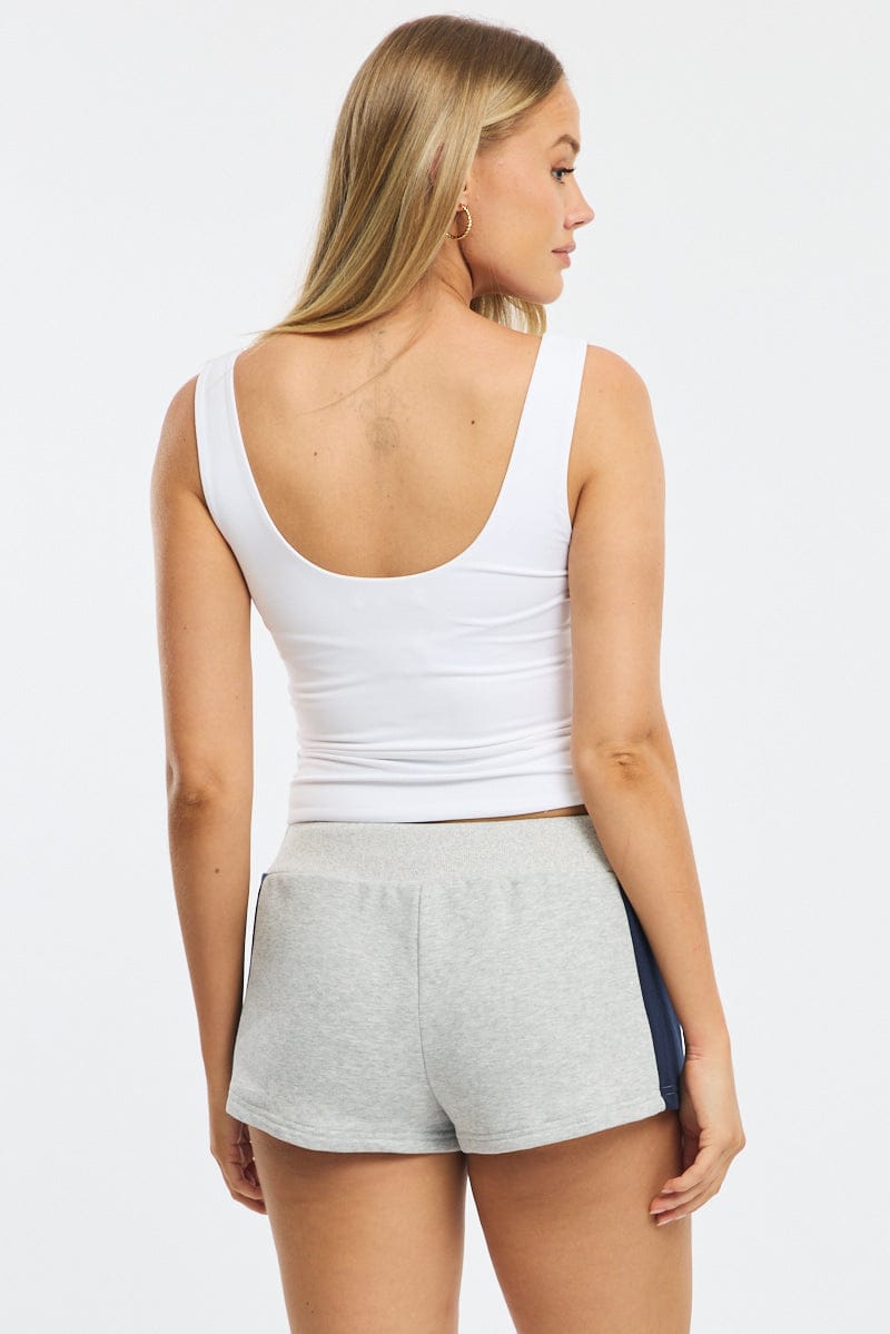 Grey Track Shorts Colour Block