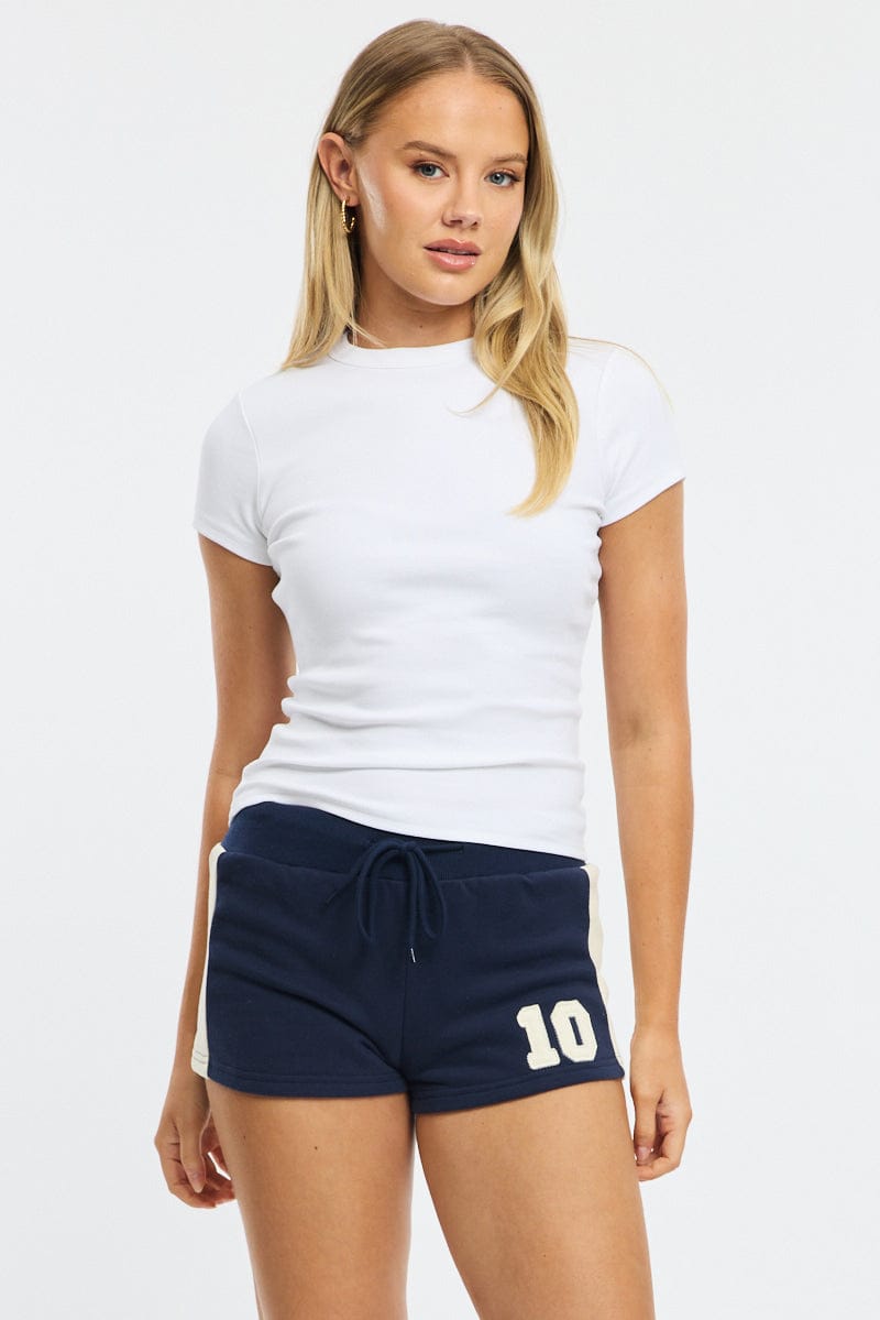 Blue Track Shorts Colour Block