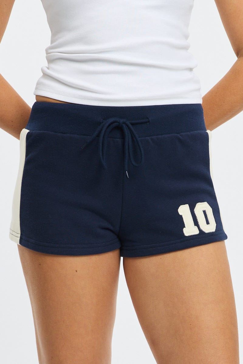 Blue Track Shorts Colour Block