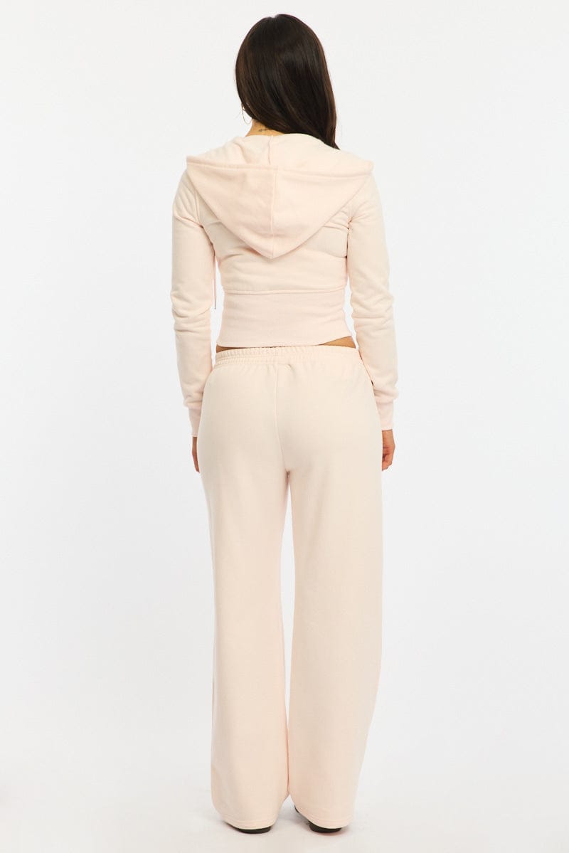 Pink Track Pants Wide Leg