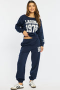 Blue Track Pants Elasticated Waist