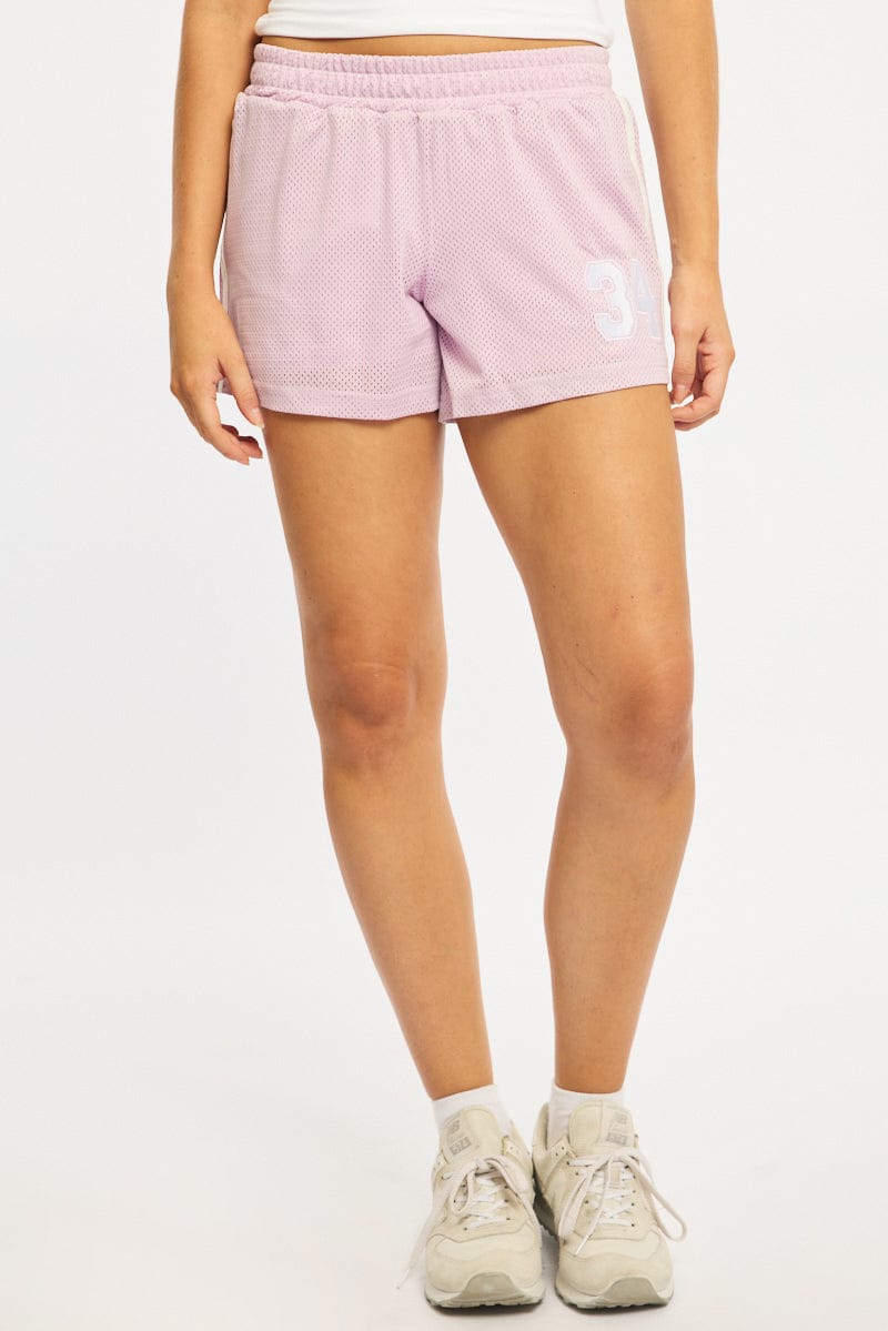 Purple Track Shorts Mesh