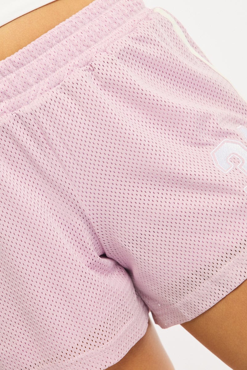 Purple Track Shorts Mesh