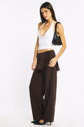Brown Tie Wrap Pants