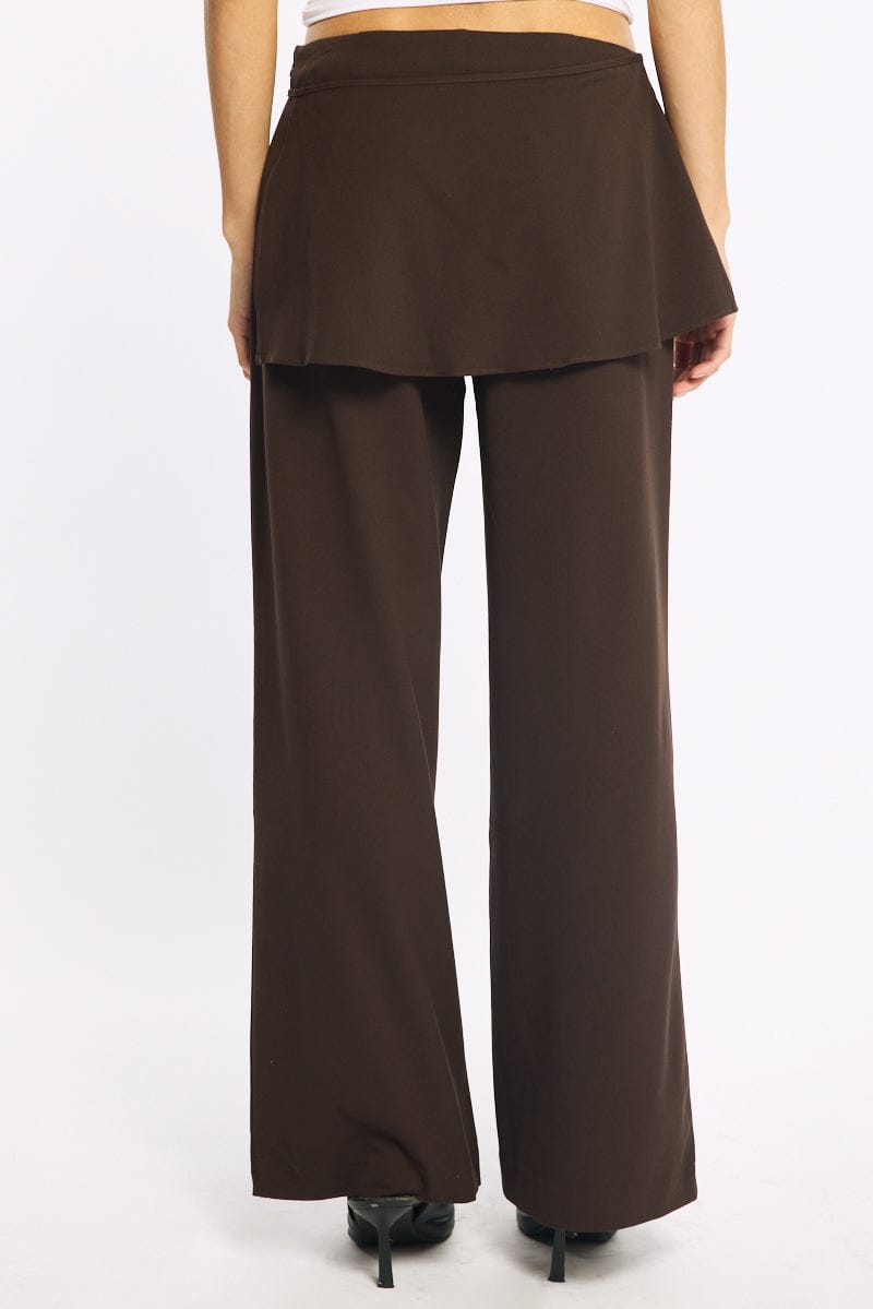 Brown Tie Wrap Pants