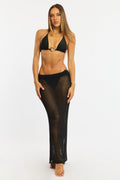 Black Crochet Maxi Beach Skirt