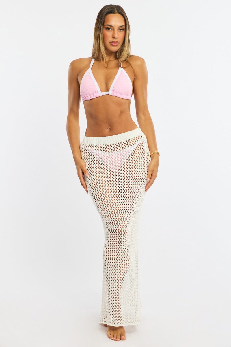 White Crochet Maxi Beach Skirt