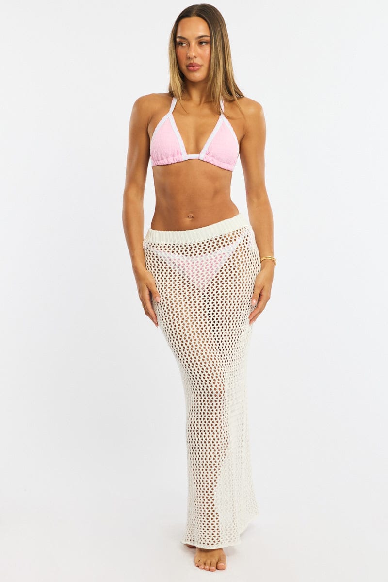 White Crochet Maxi Beach Skirt