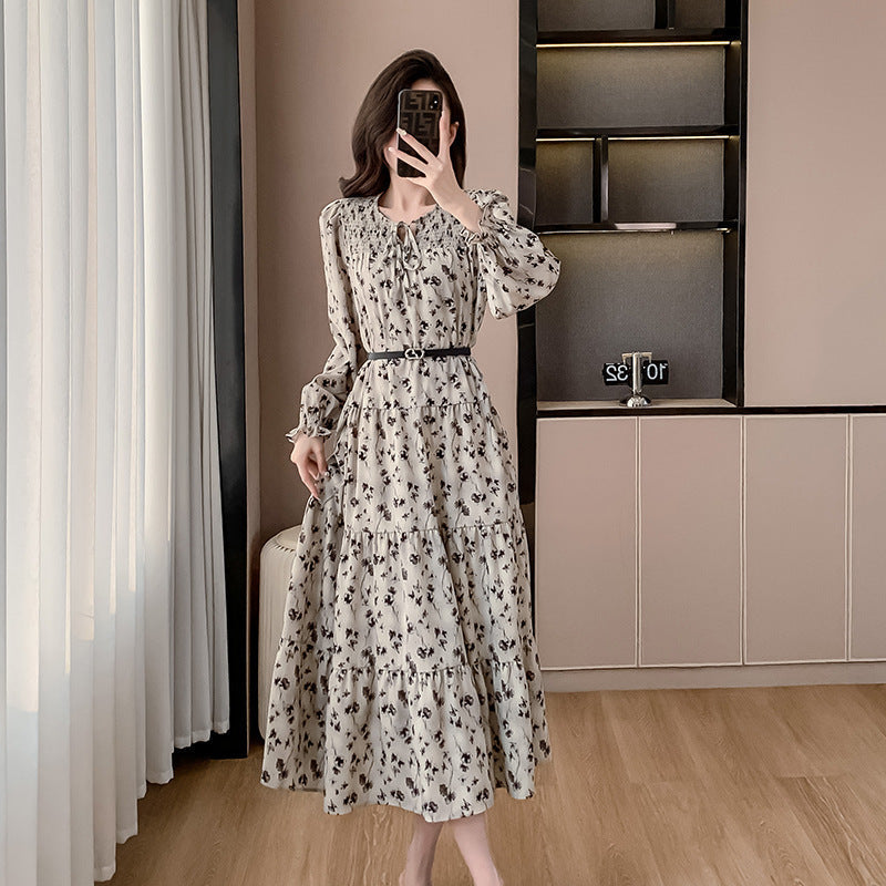 British-Style Floral Casual Dress