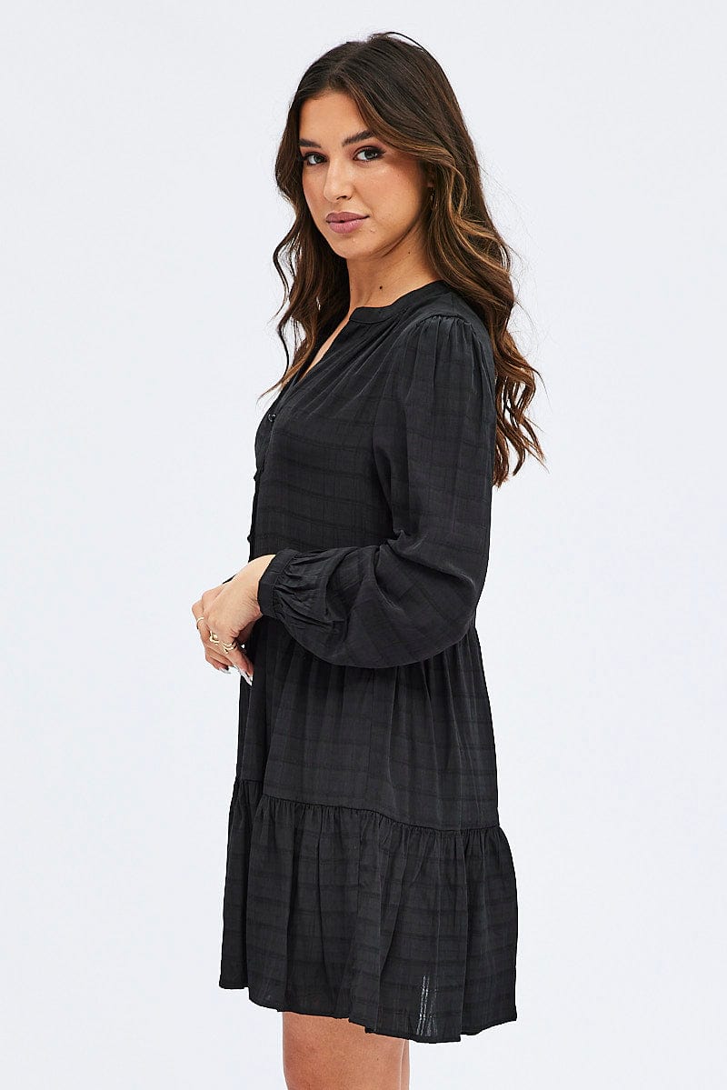 Black Shirts Dress Long Sleeve