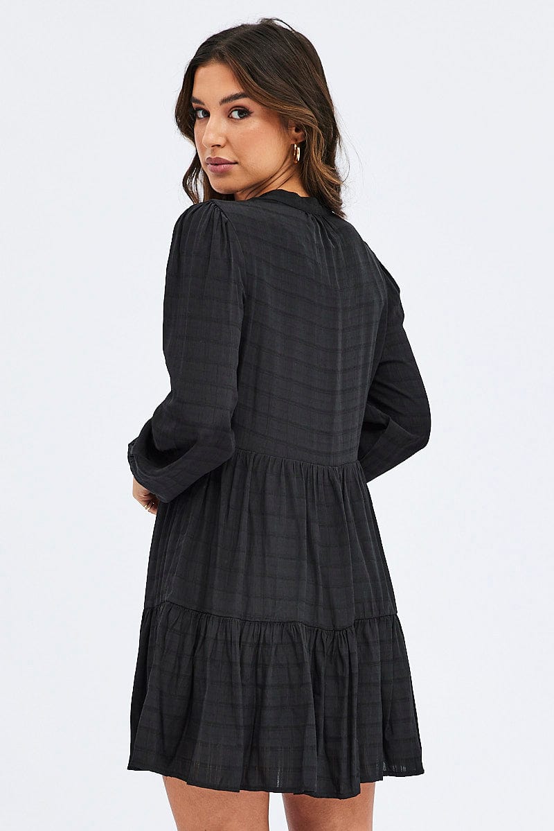 Black Shirts Dress Long Sleeve