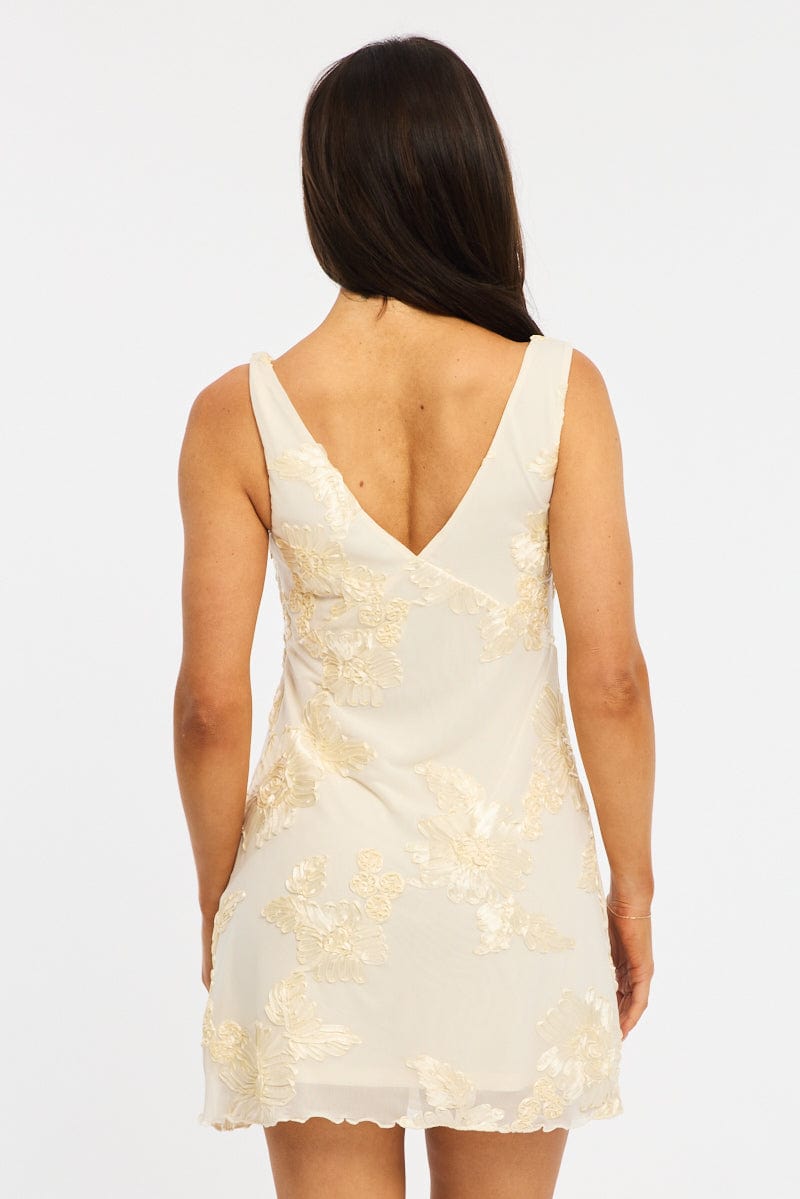 White A Line Mini Dress Sleeveless