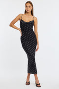 Black Polka Dot Bodycon Dress Polka Dot Cowl