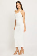 White Bodycon Dress Halter Neck