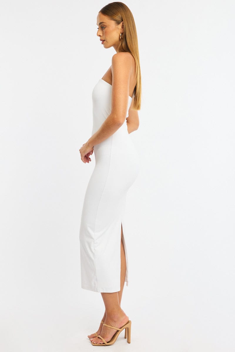 White Strapless Bodycon Dress