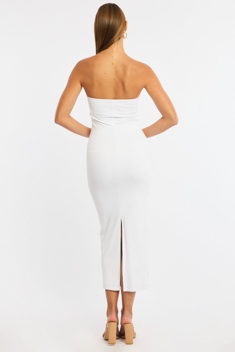 White Strapless Bodycon Dress