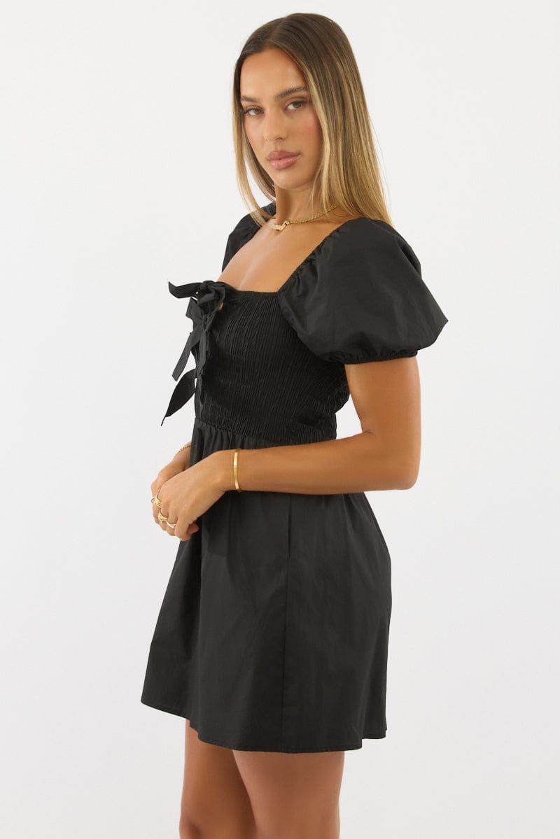 Black Mini Dress Ribbon