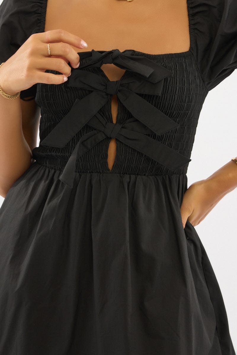 Black Mini Dress Ribbon