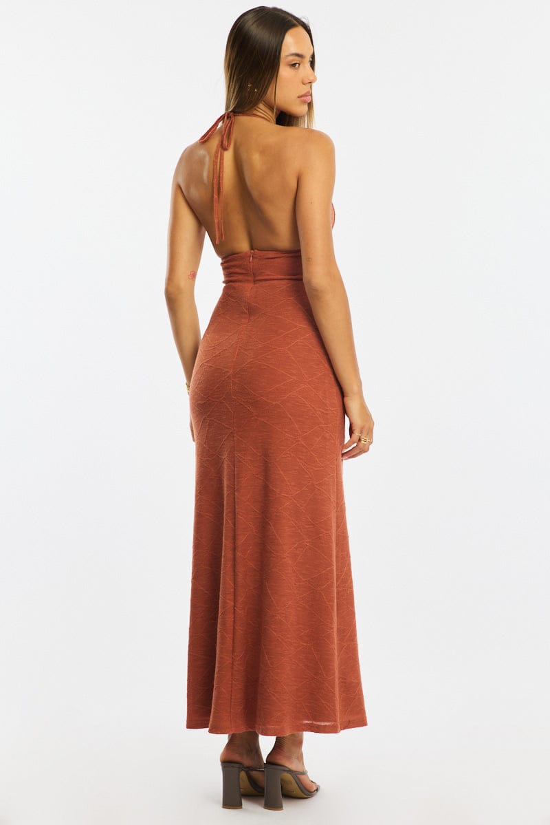 Orange Bodycon Dress Sleeveless