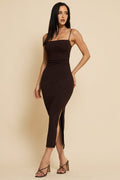 Brown Bodycon Dress Maxi