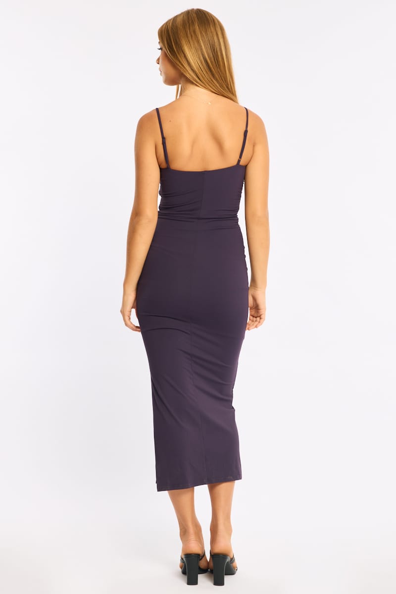 Purple Bodycon Dress Maxi