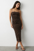 Brown Bodycon Dress Sleeveless